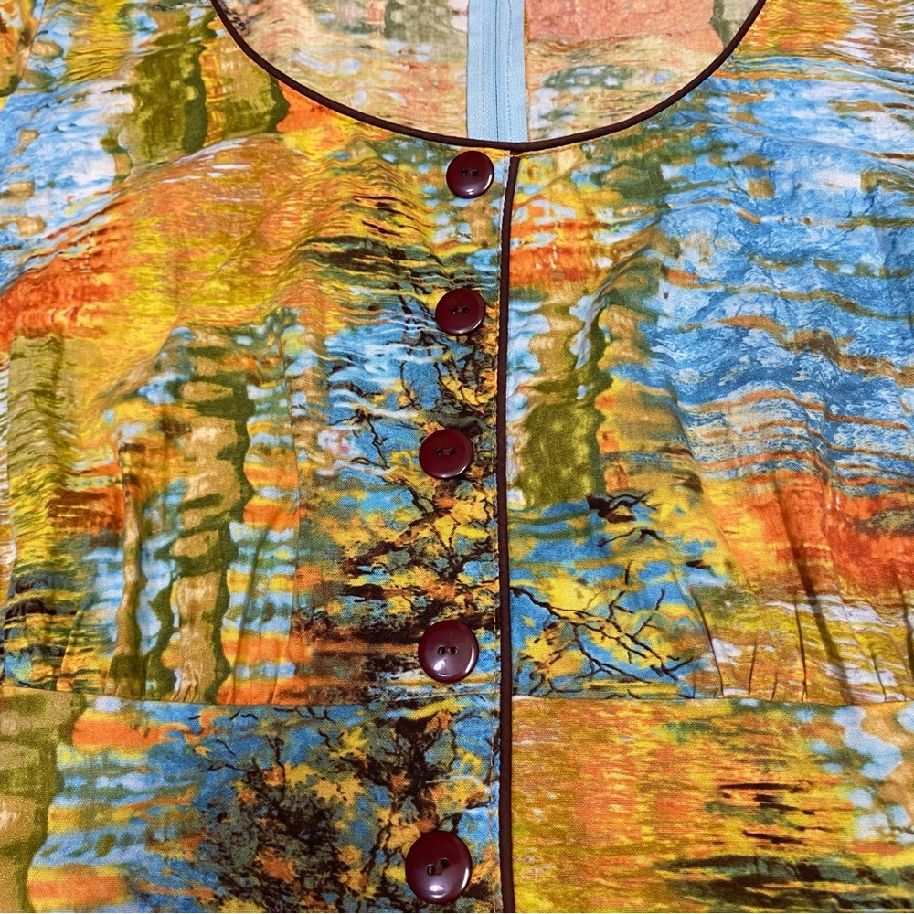 Retrolicious Women’s Dress Size 4X 100% Cotton Abstract Landscape Feminine - Picture 4 of 11